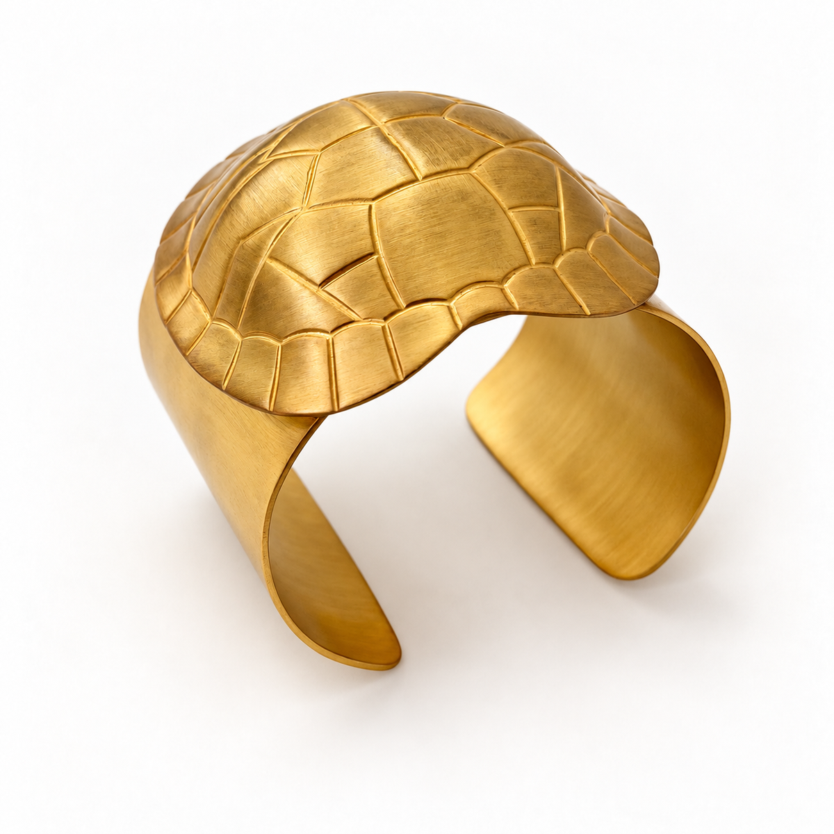 Turtle cuff- matte gold