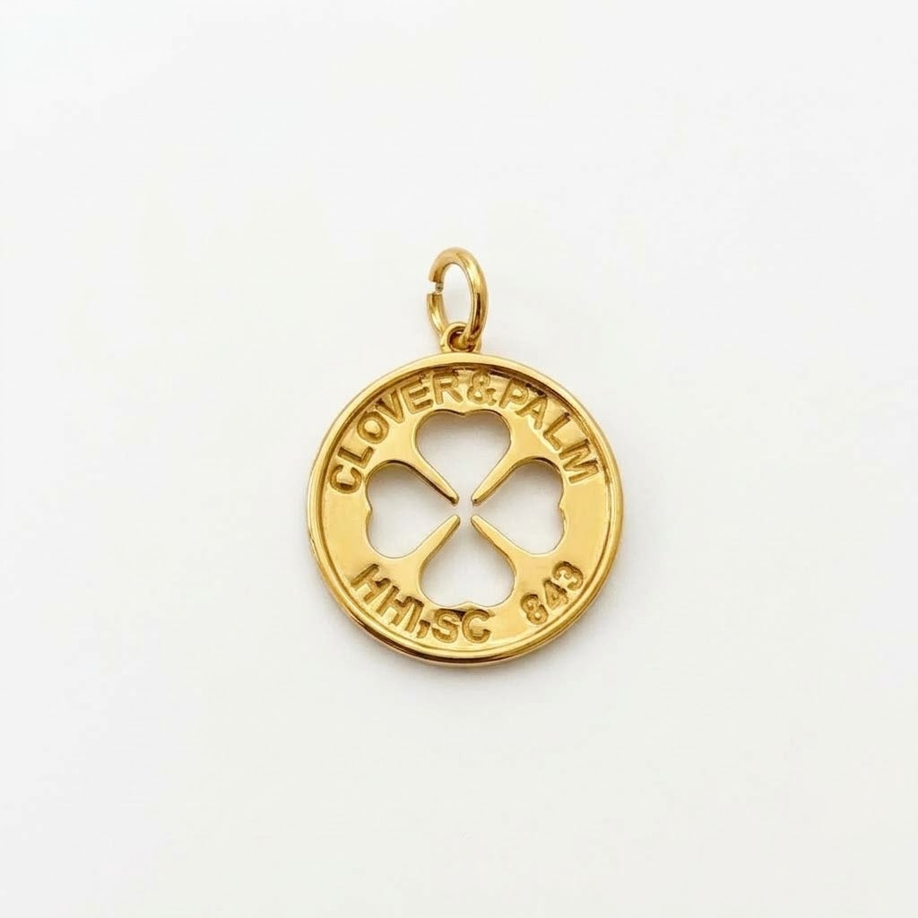 Clover coin Charm- Small jump ring