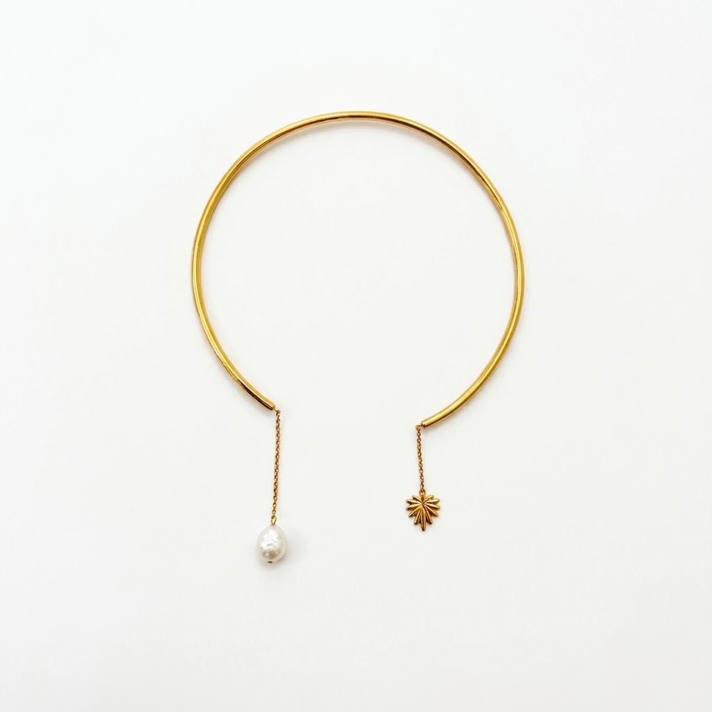 Collar Pearl & Palm Necklace