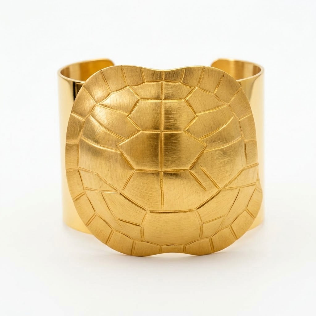 Turtle cuff- matte gold