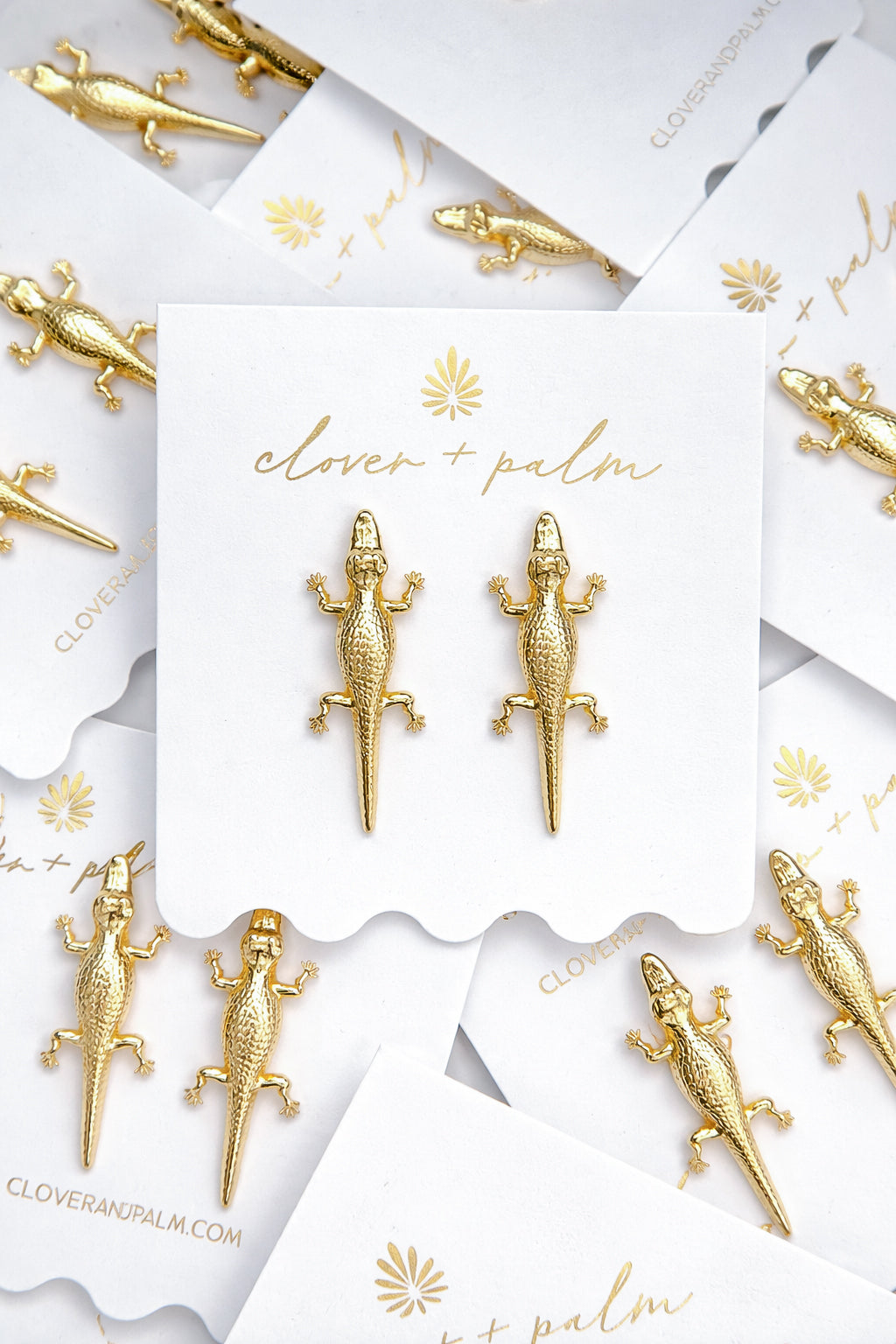 Alligator Earrings- 18k Gold Plated Statement Earrings | Clover