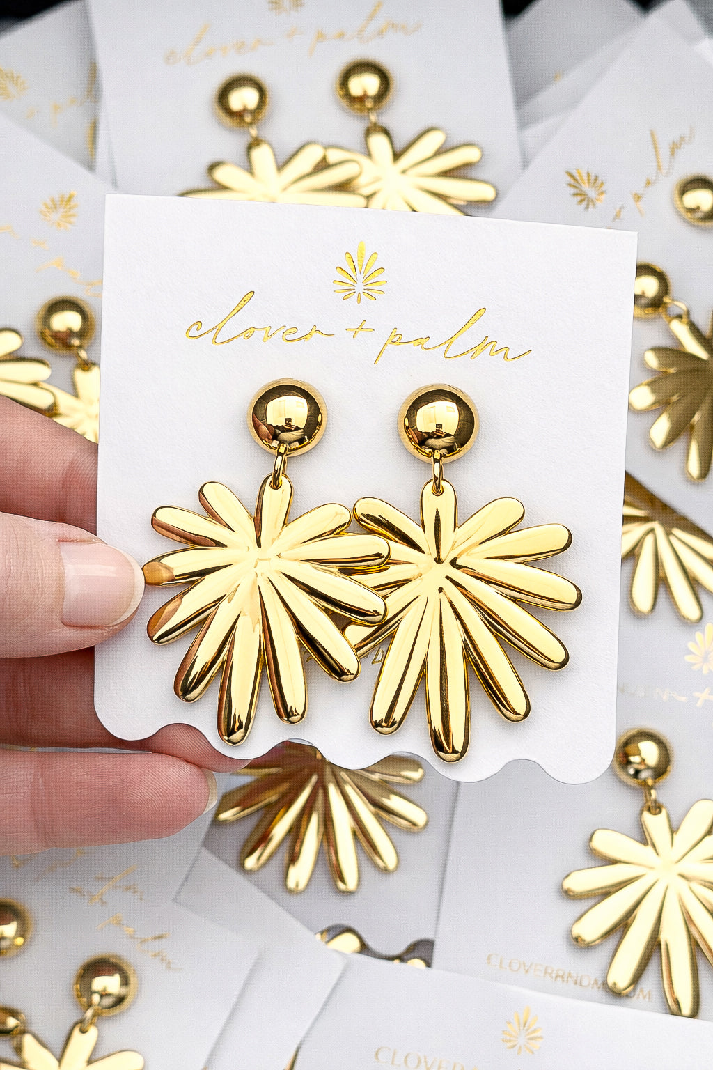 Signature Palm Post Earrings- Large