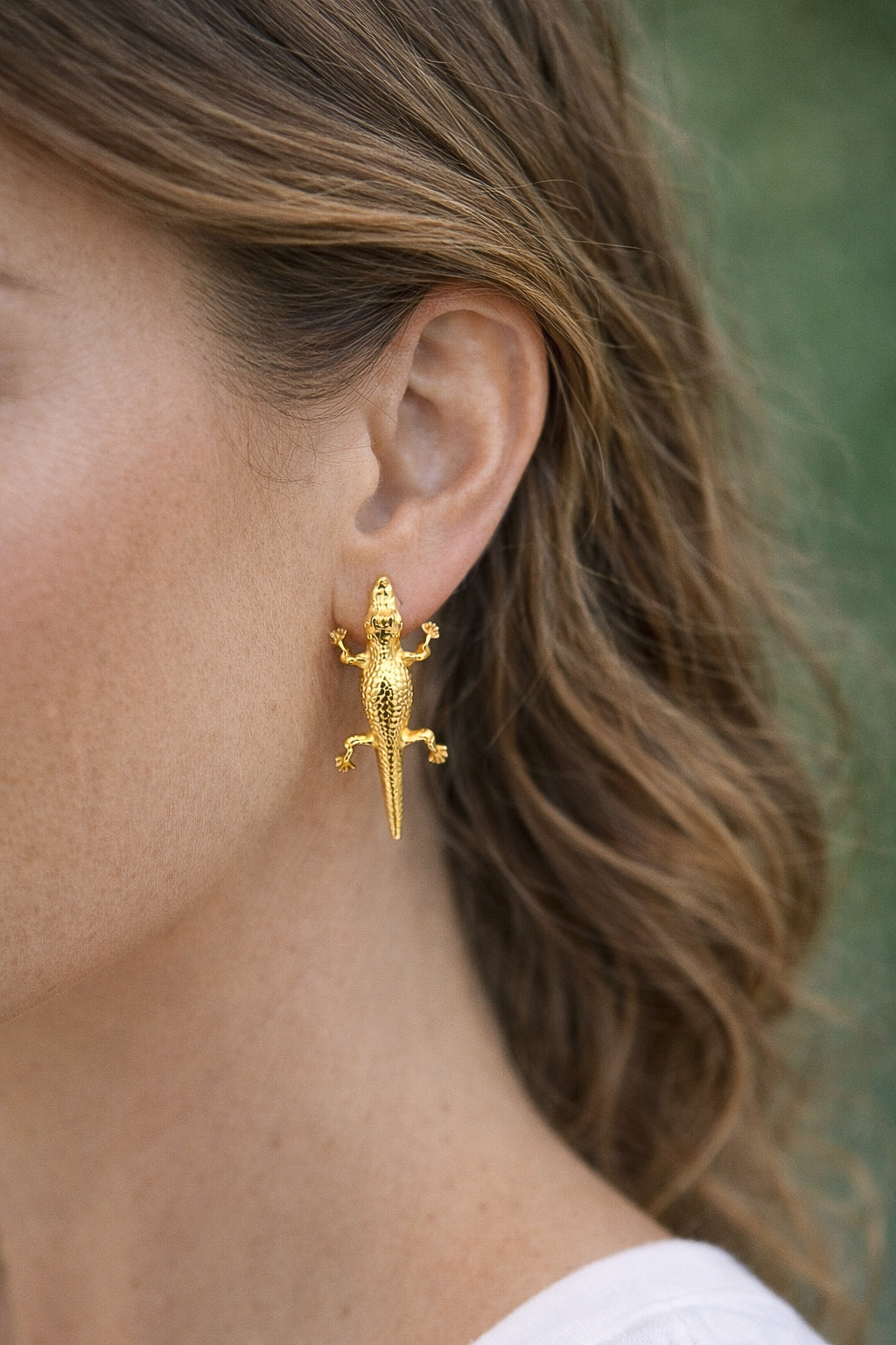 Alligator Earrings- 18k Gold Plated Statement Earrings | Clover