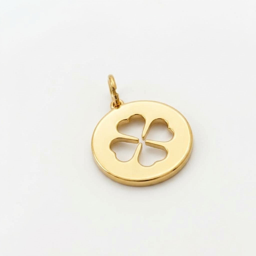 Clover coin Charm- Small jump ring